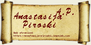 Anastasija Piroški vizit kartica